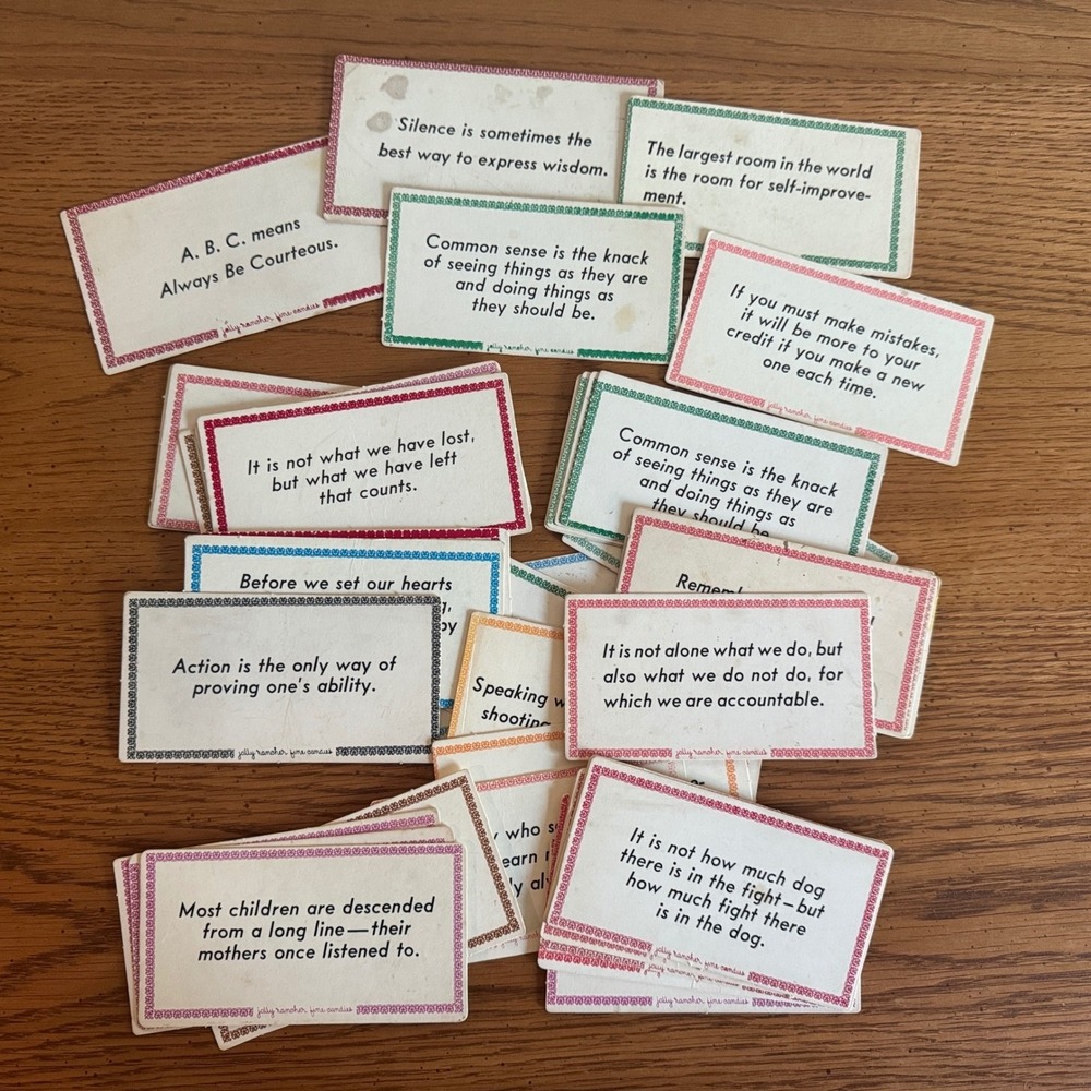 Vintage Jolly Rancher Fine Candies Advertising‎ Card Set of 39 Wisdom Quotes